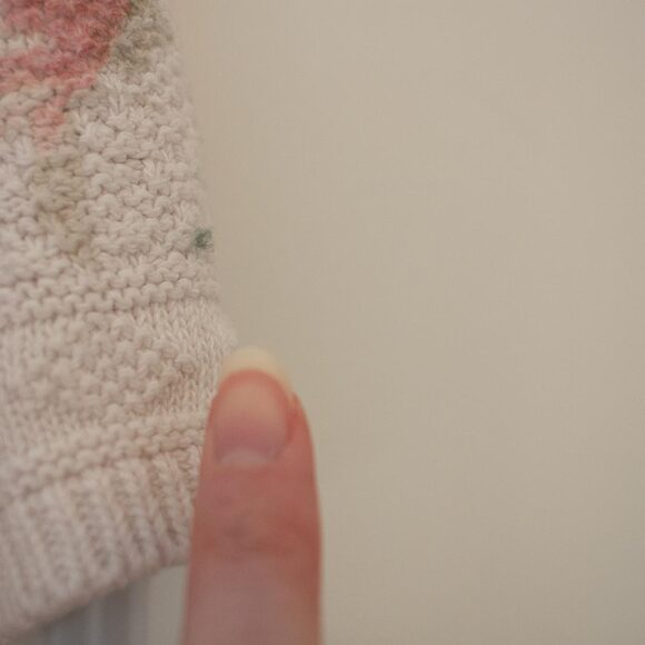 Ditsy Pastel Floral Knit Sweater Donnkenny Short Sleeve Stretch S | Light Summer - Picture 6 of 9